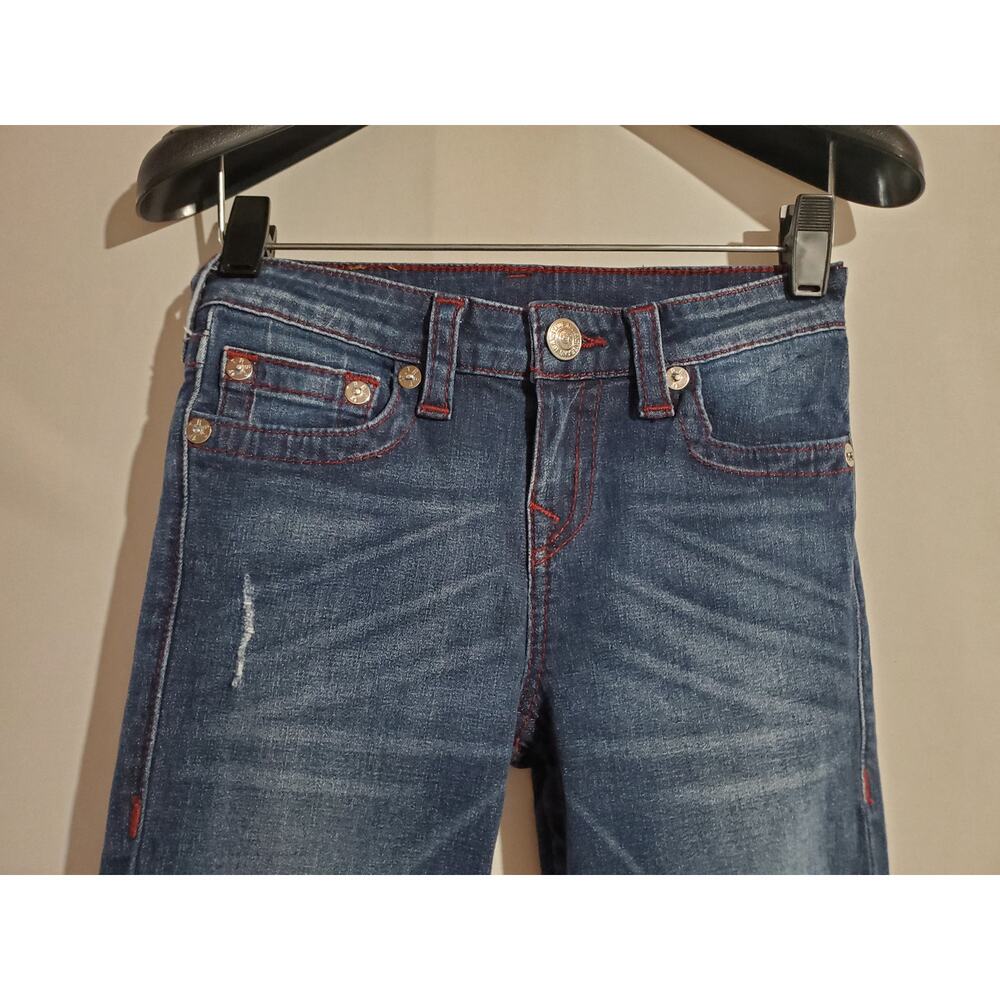 True Religion Kids SE Straight Flap Pocket Dark Wash Jeans Size 8 Youth Unisex - Picture 3 of 9